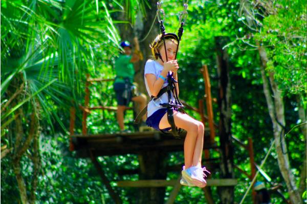 Zipline over jungle
